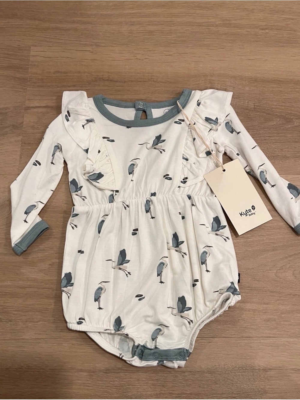 Kyte Baby Heron Print Romper NWT - 3-6M